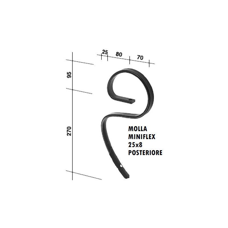 MOLLA MINIFLEX 25X8 POSTERIORE CON FORO PER VOMERE