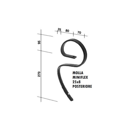 MOLLA MINIFLEX 25X8 POSTERIORE CON FORO PER VOMERE