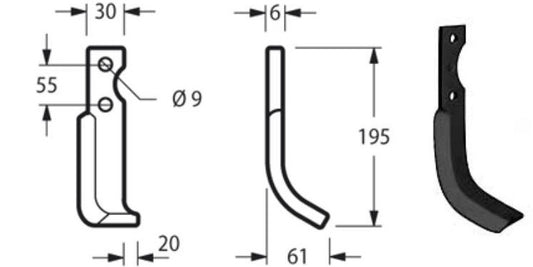 ZAPPETTA GRILLO GRILLINO RINFORZATA P4R 30X6 INT 55 FORI 9 {GRI11}
